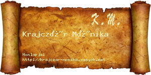 Krajczár Mónika névjegykártya