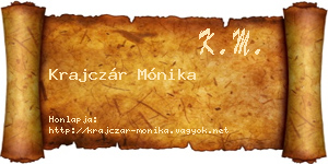Krajczár Mónika névjegykártya